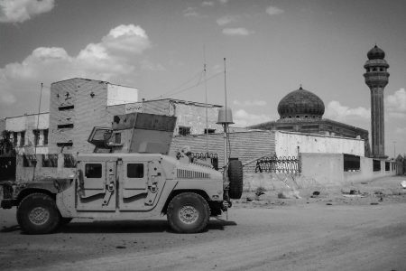 A tank on an Iraqi street.