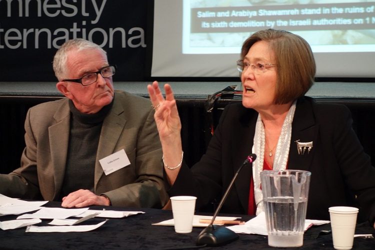 Clare speaking at Amnesty International/ Israeli Committee Against House Demolitions debate, London.