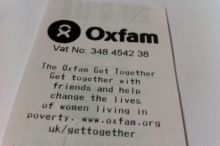 A receipt from Oxfam