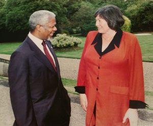 Clare Short with Kofi Annan